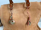 The BESTIE - SET of TWO Colorful Stone Double Strand Bag Charm Key Chain Accessory