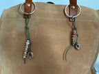 The BESTIE - SET of TWO Colorful Stone Double Strand Bag Charm Key Chain Accessory