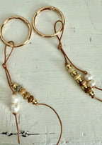 The BESTIE - SET of TWO Colorful Stone Double Strand Bag Charm Key Chain Accessory