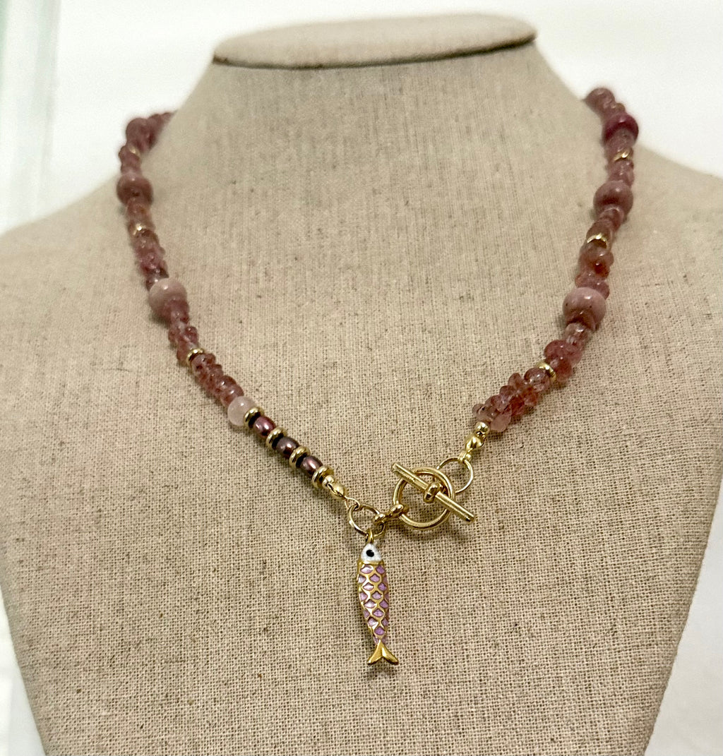 The Sunset Society Beaded Necklace  beach girl boho coastl chic