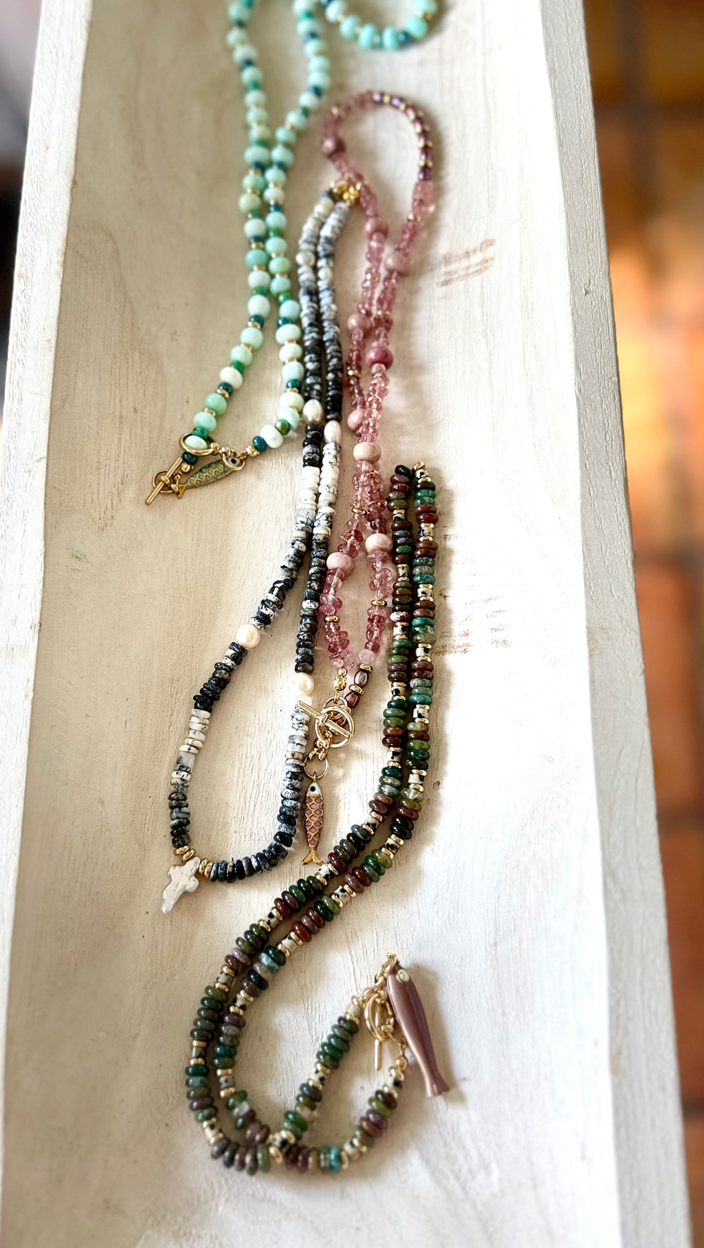 The Sunset Society Beaded Necklace  beach girl boho coastl chic