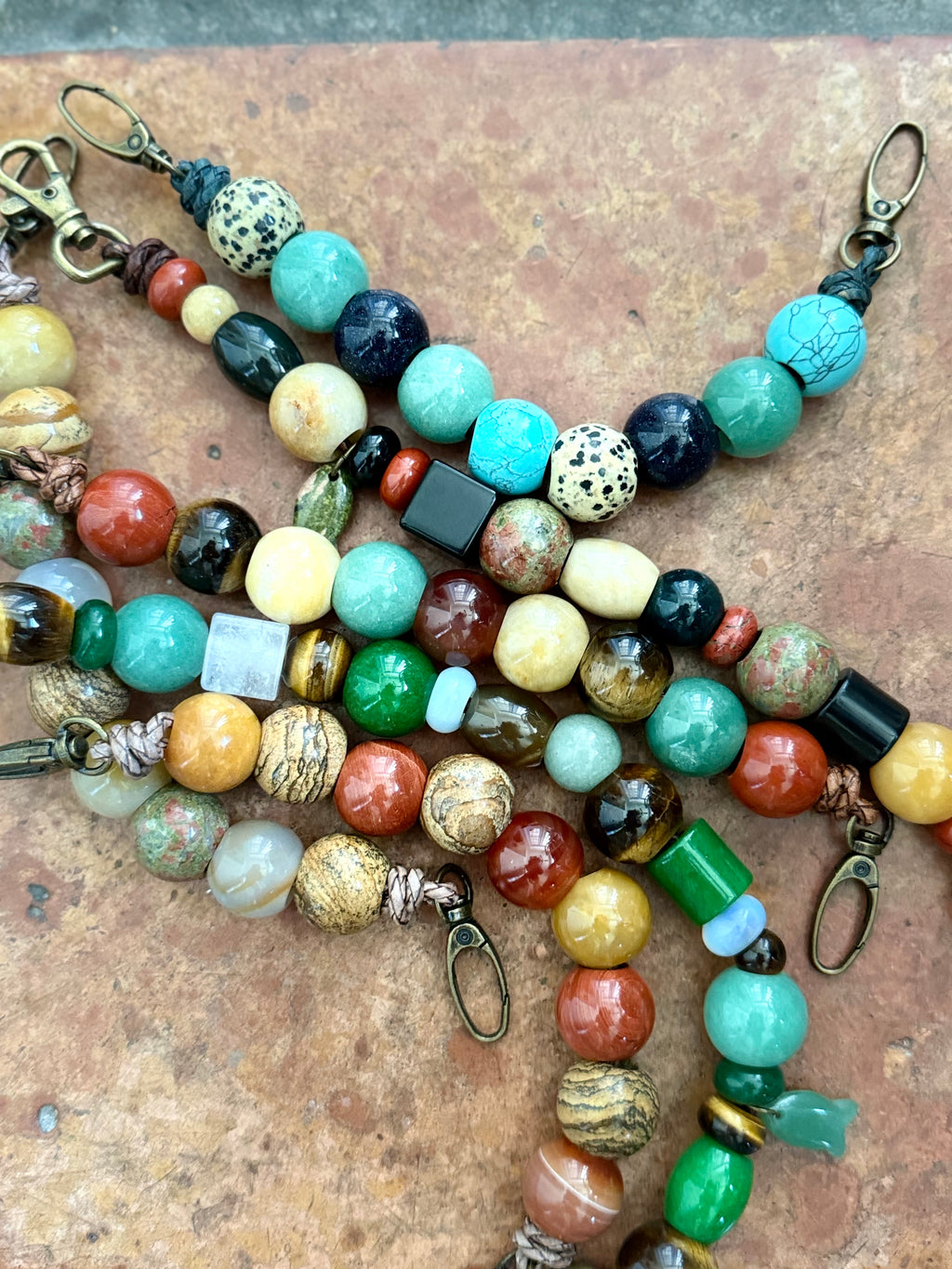 The biggies bag charm semiprecious stone boho chic