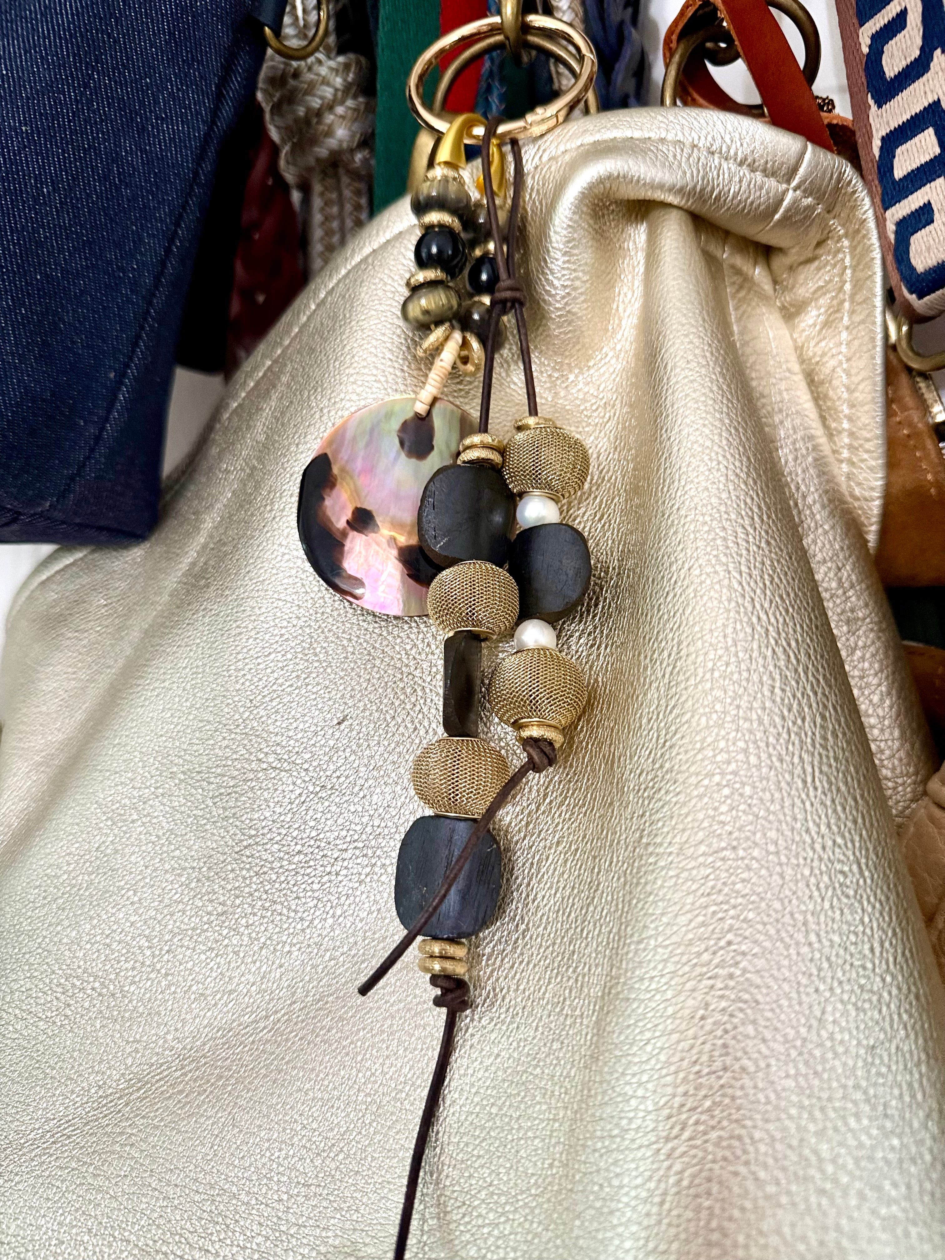 The Abby | Vintage Abalone Shell Bag Charm | A One-of-a-Kind Treasure Reimagined