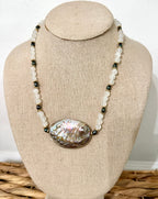 The Sea Siren Beaded Necklace  beach girl boho coastl chic Abalone shell