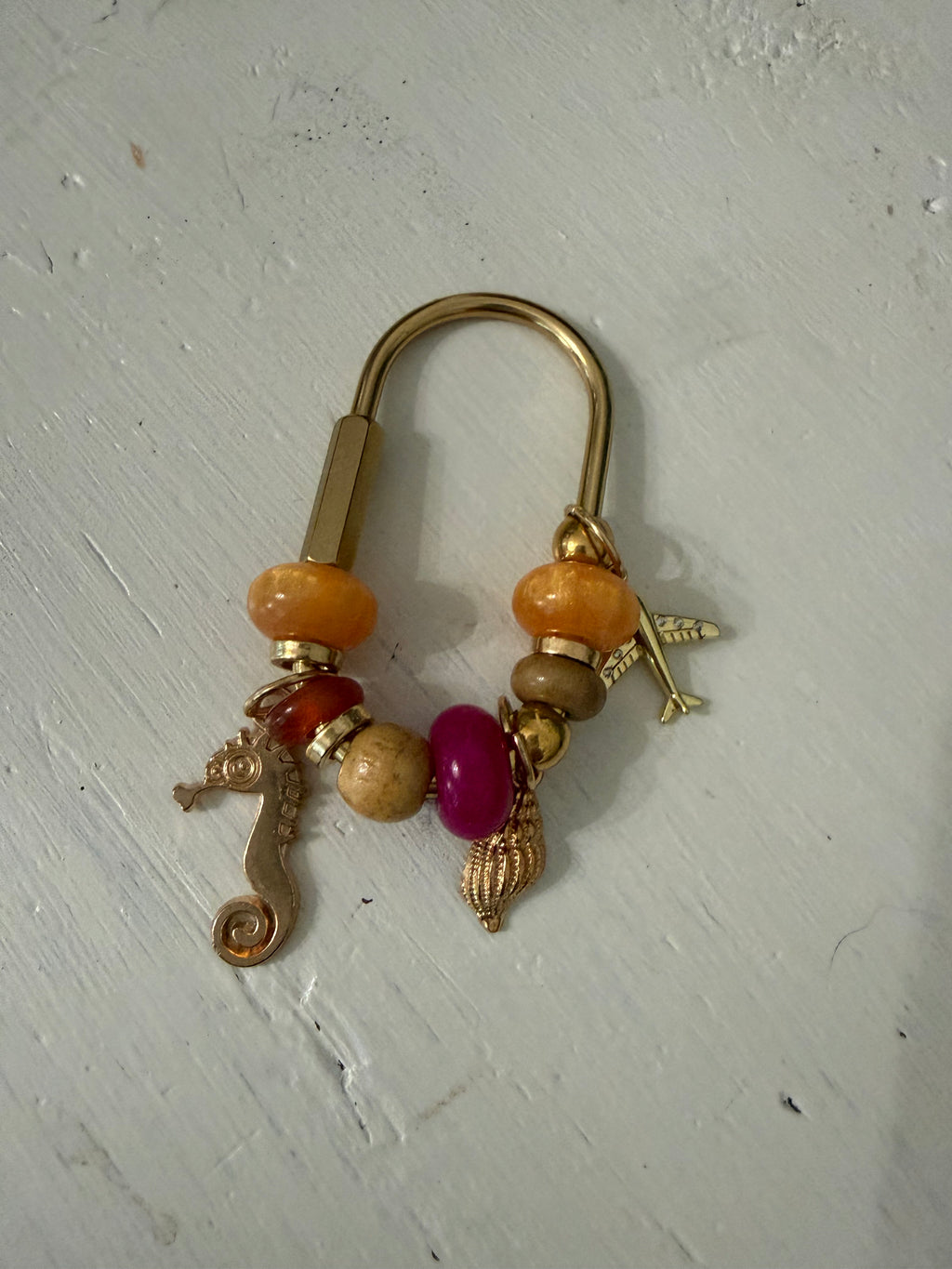The CLASP CHARM - Handmade Semiprecious Bag Accessory keychain