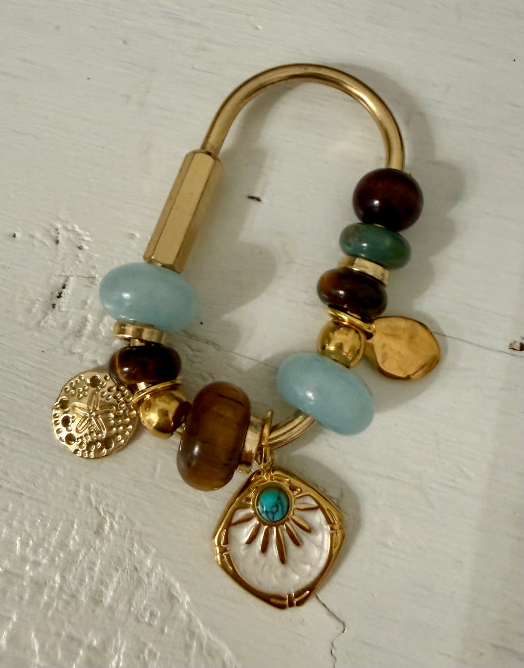 The CLASP CHARM - Handmade Semiprecious Bag Accessory keychain