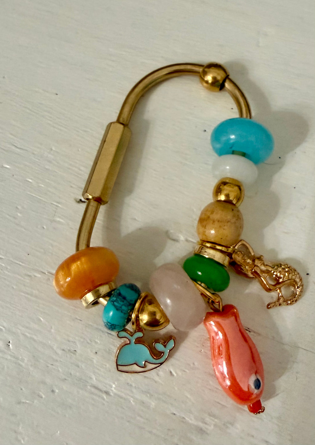 The CLASP CHARM - Handmade Semiprecious Bag Accessory keychain