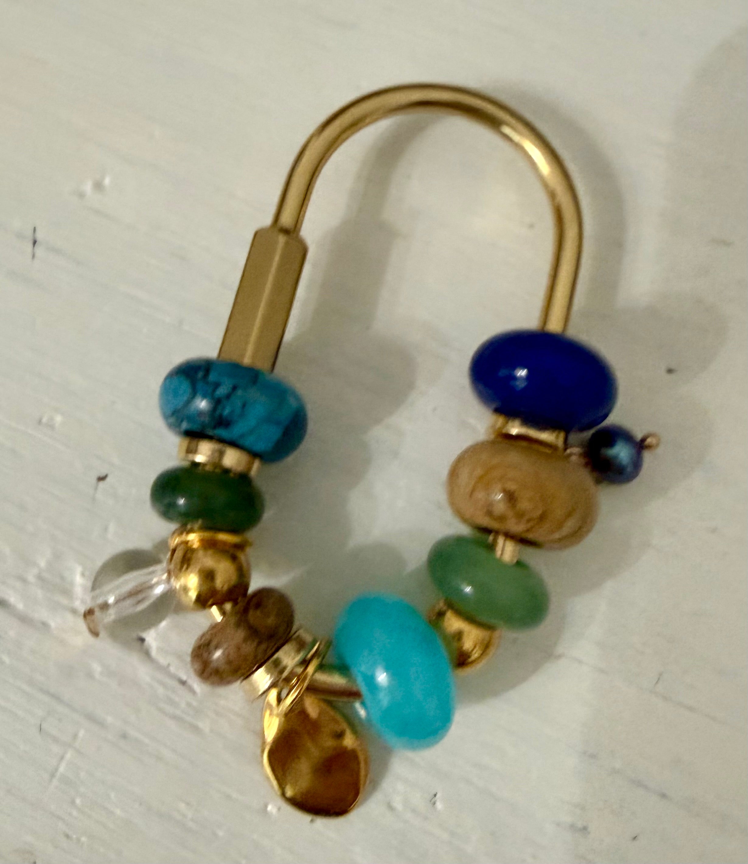 The CLASP CHARM - Handmade Semiprecious Bag Accessory keychain
