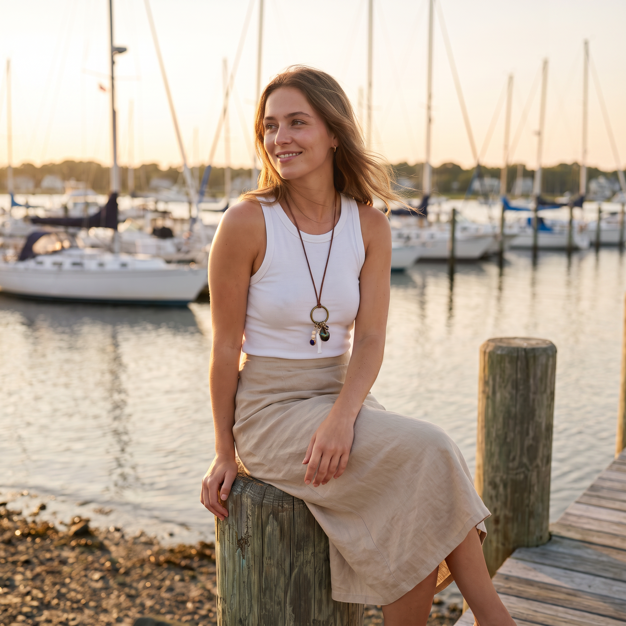 The Mermaid Trinket Necklace -Shells-Pearls-Beach Lovers 30 inches adjustable