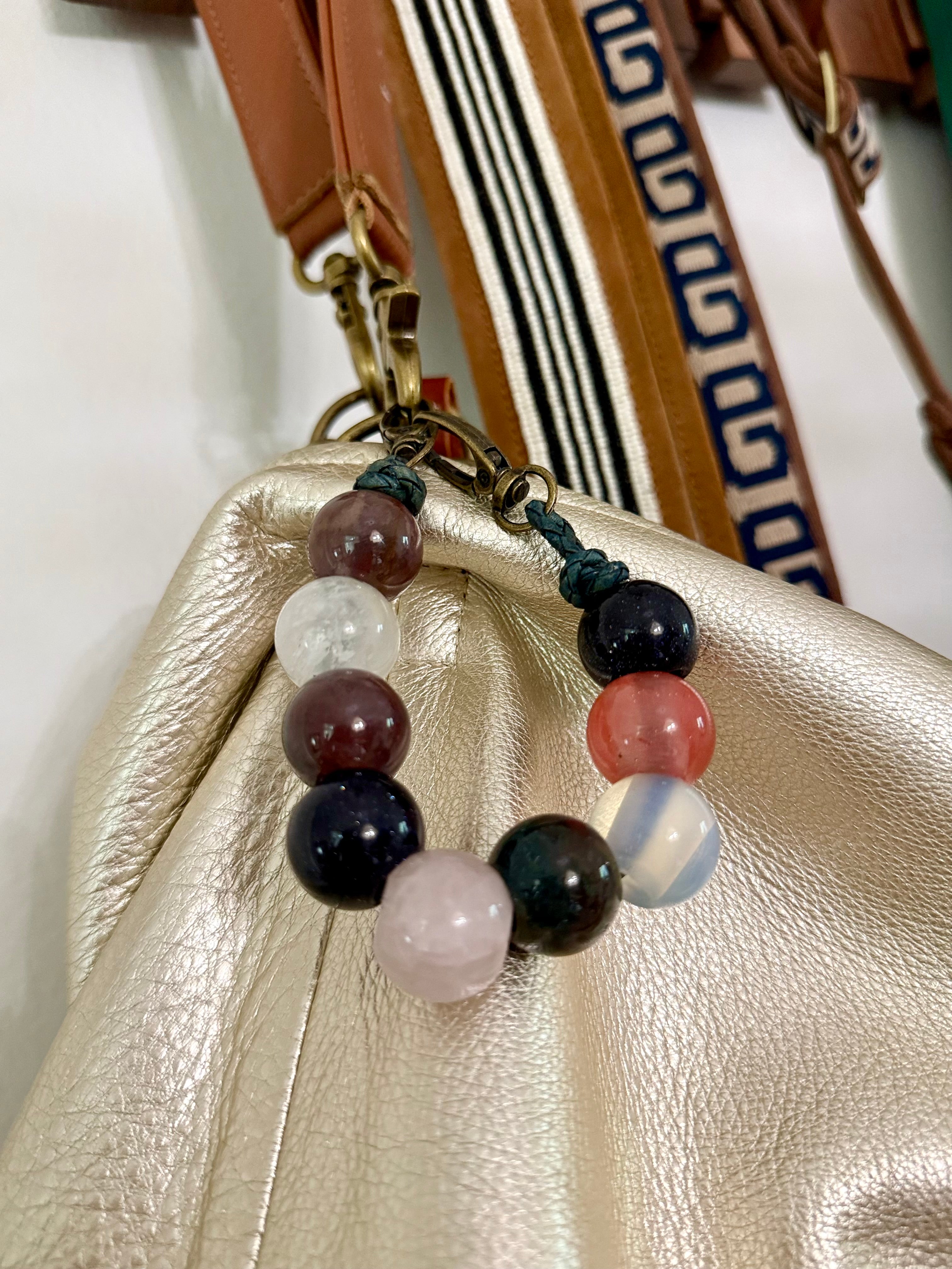 The biggies bag charm semiprecious stone boho chic