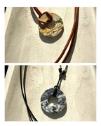 The Loop Natural Stone Cabochon eyewear Necklace Leather