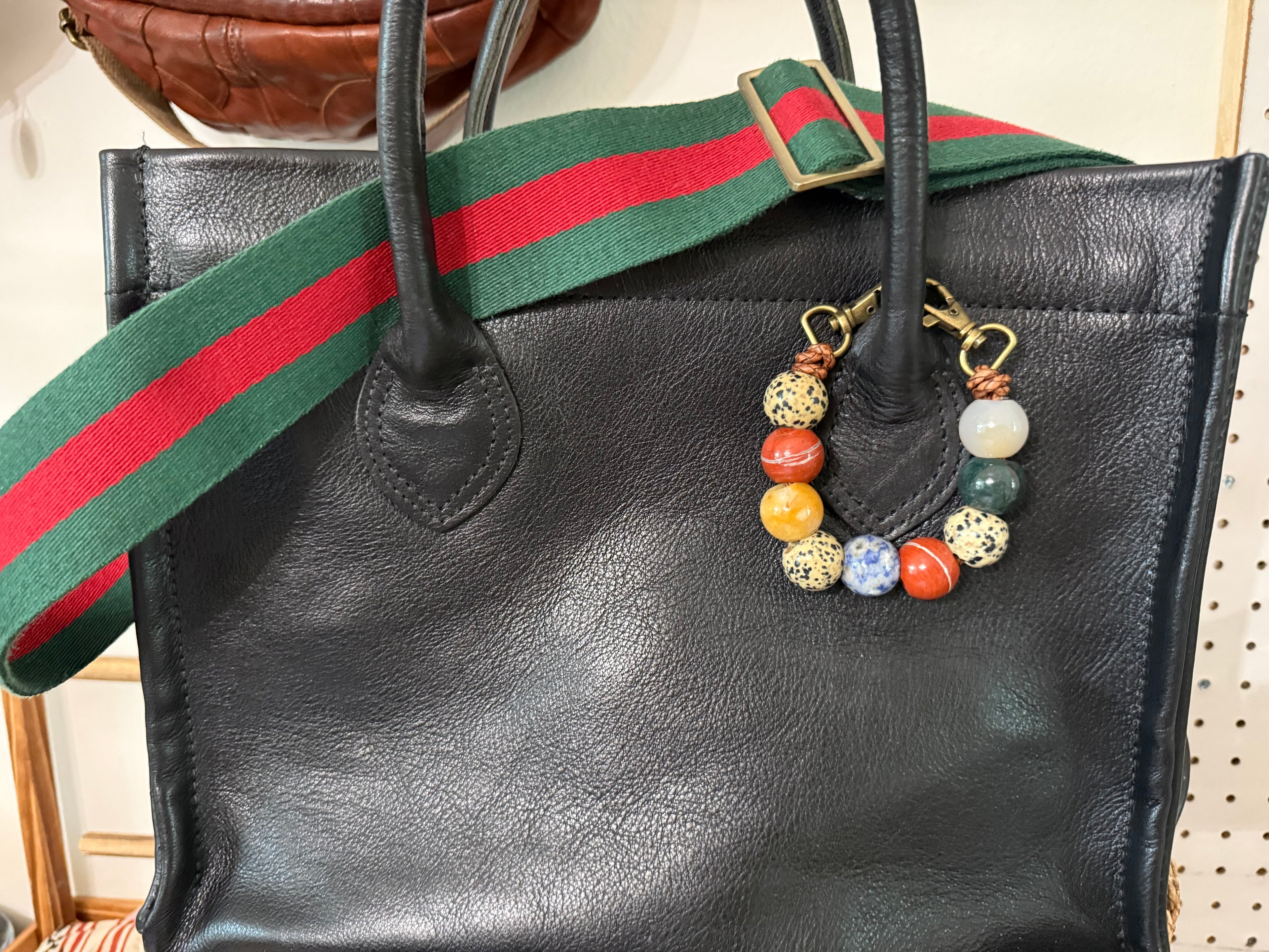 The biggies bag charm semiprecious stone boho chic