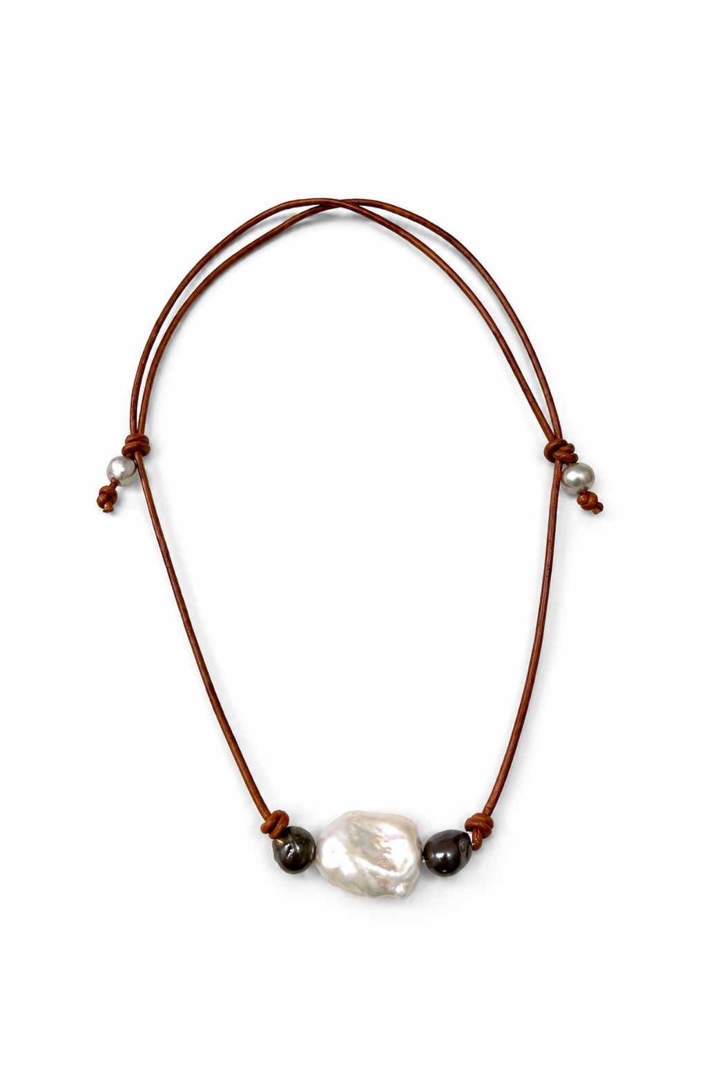 The  Moonlit Tide Necklace Baroque Pearls  20 inches adjustable