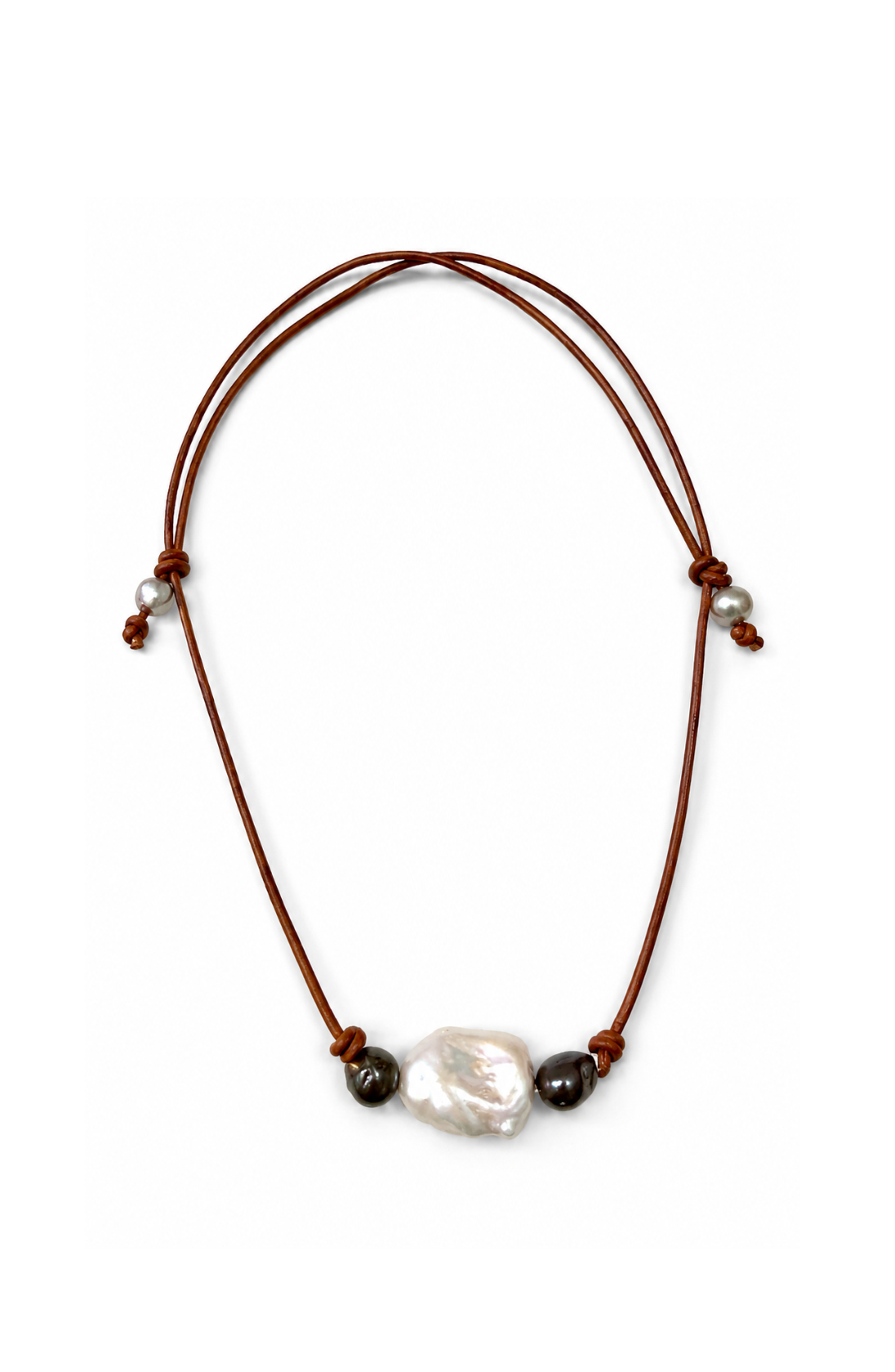 The  Moonlit Tide Necklace Baroque Pearls  20 inches adjustable