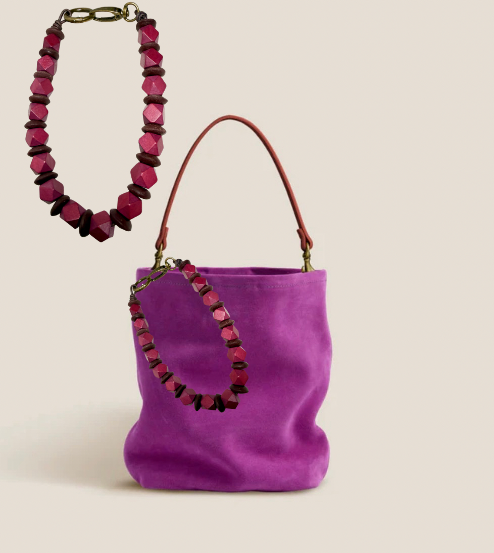 THE MEDIUM BEADED STRAP bag strap purse necklace