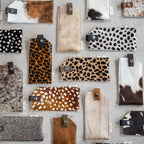 Snap Closure Glass Case Sunnies Cowhide Hair Leather  accessory