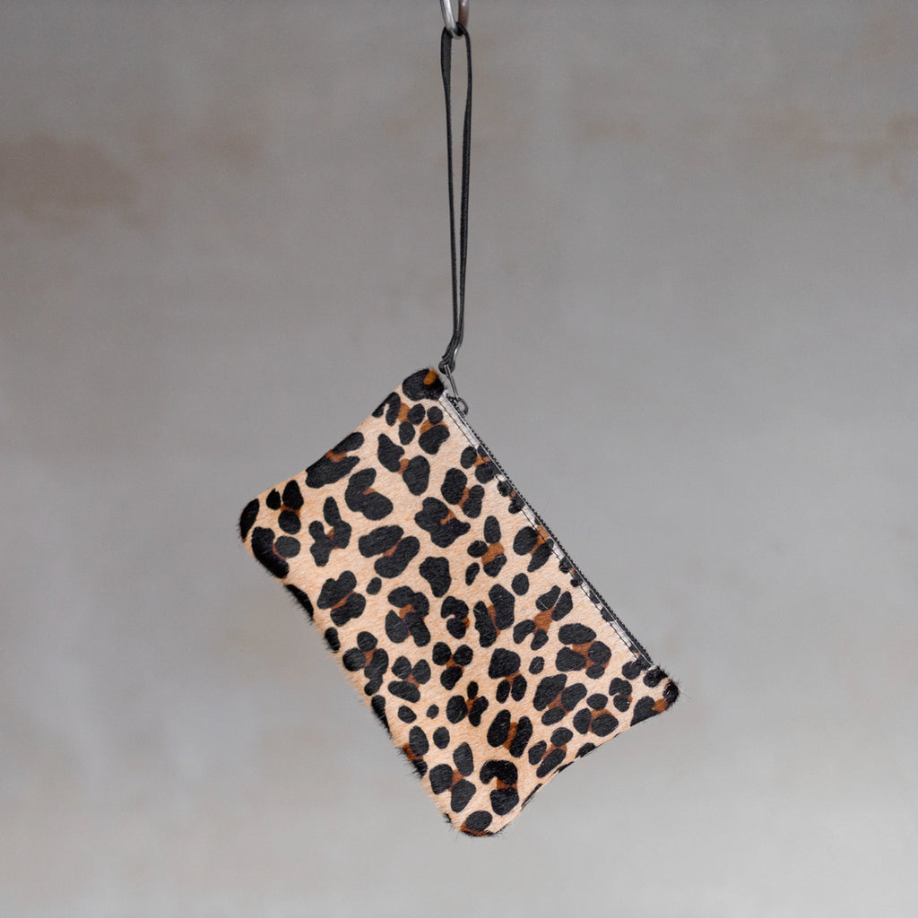 Clutch Wristlet Cowhide Hair Leather bag purse