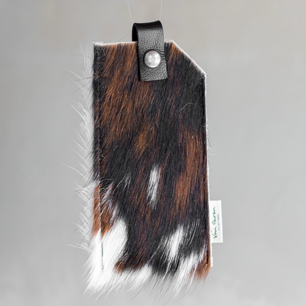 Snap Closure Glass Case Sunnies Cowhide Hair Leather  accessory