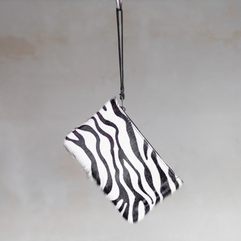 Clutch Wristlet Cowhide Hair Leather bag purse